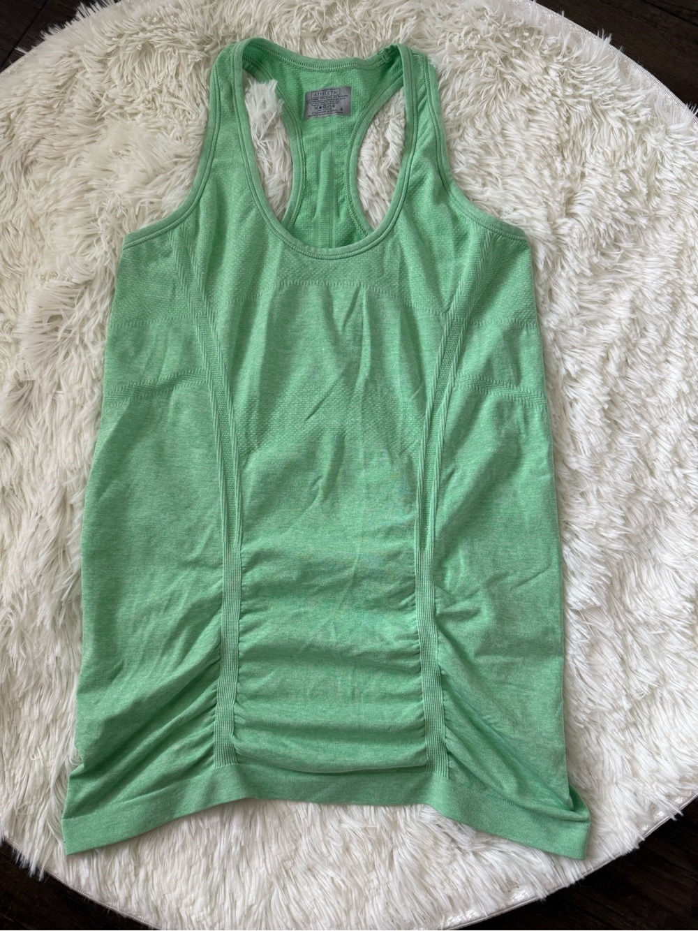 Athleta Light Green Racerback Tank Top Ruched Athletic Workout Women’s Small